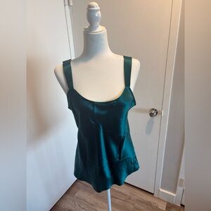 Silk Teal Sleeveless Top